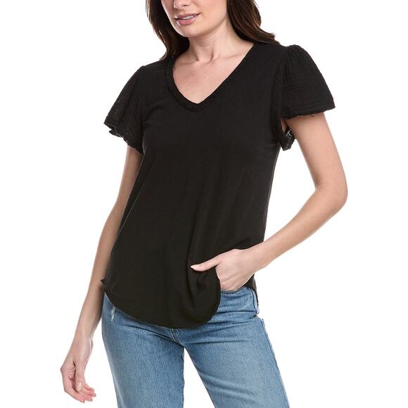 Michael Stars Tate Fabric Mix Tee - Picture 1 of 5